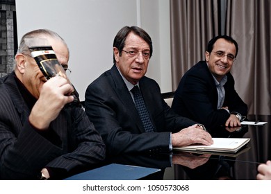 Greek Prime Minister, Alexis Tsipras, Meets The Cypriot President, Nikos Anastasiades, In Brussels, Belgium Dec. 14, 2016. 