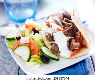 Greek Salad And Gyro Platter