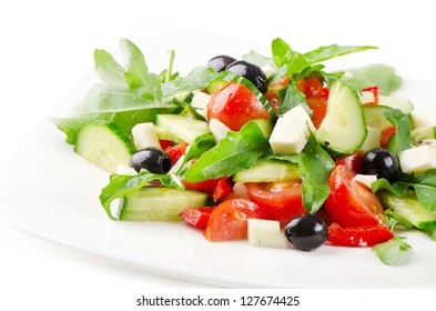 Greek Salad Isolated On White