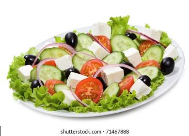 Greek Salad On White Background