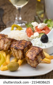 Greek Souvlaki Meat On Skewers