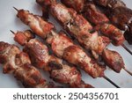 Greek souvlaki skewers on a plate