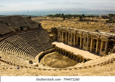 Greek Theatre Ruins In Pamukkale, Turkey