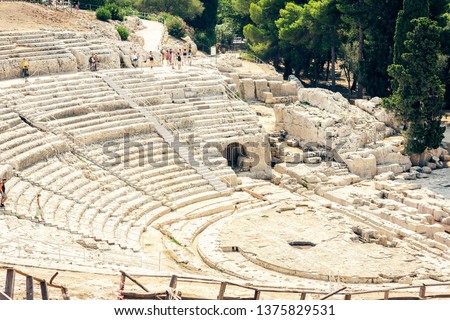 Greek Theatre of Syracuse (Siracusa), ruins of ancient monument, Sicily, Italy