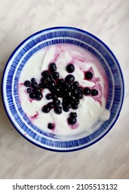 Greek Yogurt With Blueberries Beautiful Presentation