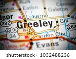 Greeley. Colorado. USA on a map.