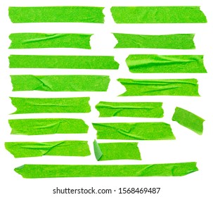 Green Adhesive Paper Tape Isolated On White Background