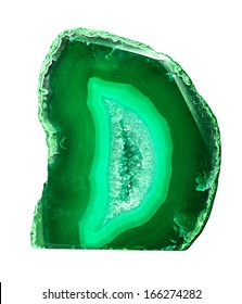 Green Agate Isolated On White Background