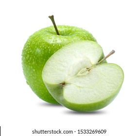 green apple fruit isolated on white background