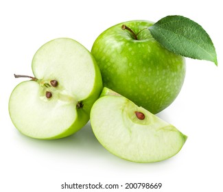 Green apple isolated. Clipping Path 