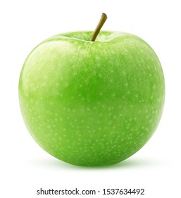 green apple isolated on white background with clipping path