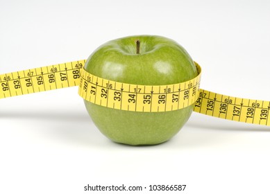 Green Apple With Tape Measure