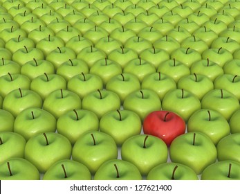 Green Apples And One Red Apple