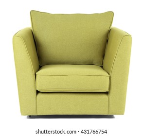 Green Armchair Isolated On White