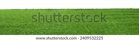 Green artificial grass surface isolated on white