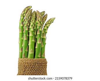 Green Asparagus Bunch Isolated On White Background