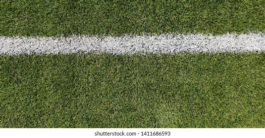 Green Astroturf Touchline In Sunshine