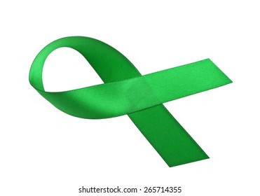 Green Awareness Ribbon Isolated On White Stock Photo 265714355 ...