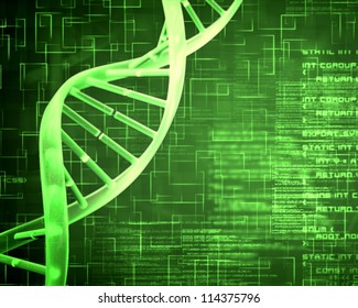 Green background DNA Helix squares and text - Powered by Shutterstock