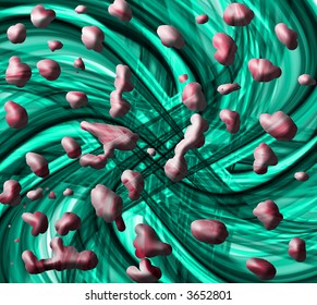 green background splashed with ink