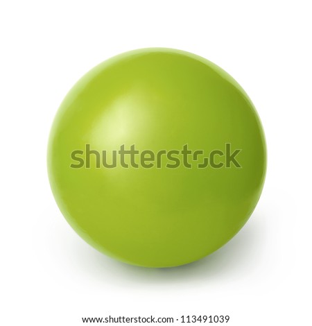 Green Ball isolated on a White background with clipping path