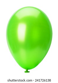 Green Balloon Isolated On The White Background