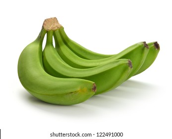  Green Banana Bundle On A White Background