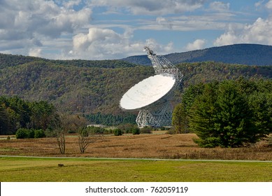 Green Bank, West Virginia - October 15, 2017 - The Robert C. Byrd Green Bank Telescope (GBT) located at the Green Bank Observatory points skyward listening for signals from deep space.