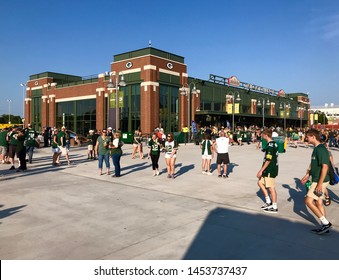 Green Bay, Wisconsin. August 9th, 2019. A View Of The Tailgate Village Structure In The Parking Lot Of Lambeau Field On The Day Of A Game.