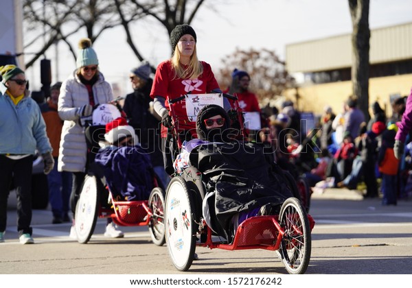 Green Bay, Wisconsin / USA -
November 23rd, 2019: Green Bay, Wisconsin held 36th Annual Prevea
Green Bay Holiday Christmas Parade hosted by Downtown Green
Bay.