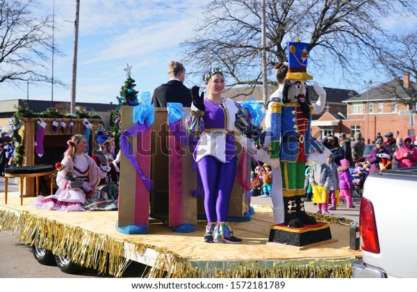 Green Bay, Wisconsin / USA -\
November 23rd, 2019: Green Bay, Wisconsin held 36th Annual Prevea\
Green Bay Holiday Christmas Parade hosted by Downtown Green\
Bay.