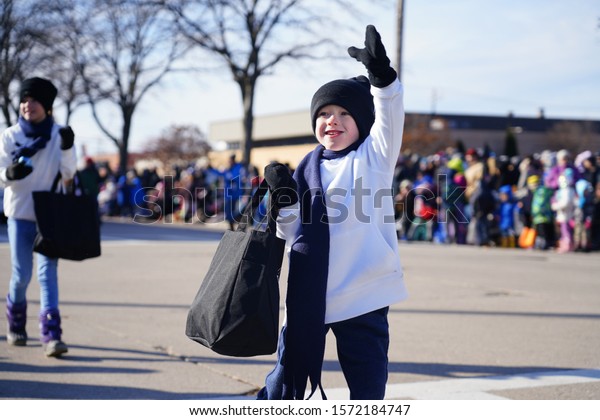 Green Bay, Wisconsin / USA -
November 23rd, 2019: Green Bay, Wisconsin held 36th Annual Prevea
Green Bay Holiday Christmas Parade hosted by Downtown Green
Bay.