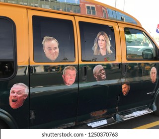 Green Bay, Wisconsin/USA. December 3rd, 2017. A Packers Van Parked At Lambeau Field On A Game Day. It Features A Sticker Of Former Packer Coach Mike McCarthy Who Was Just Fired This Past Week.