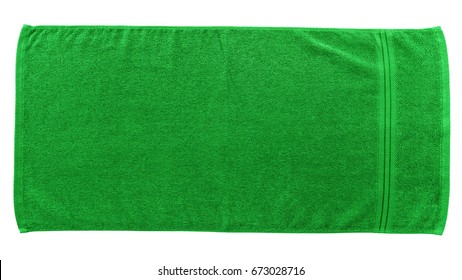 Green Beach Towel Isolated On White Background