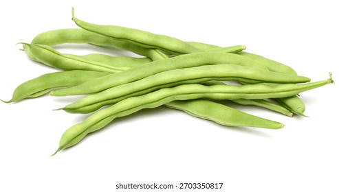 Green bean bundle isolated white 