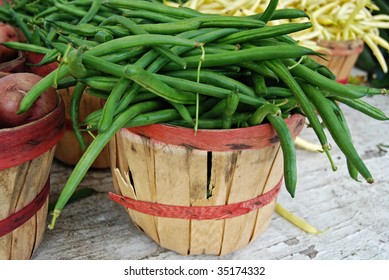 Green Beans In Bushel Basket