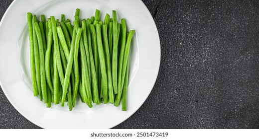 green beans fresh vegetable string bean fresh meal food snack on the table copy space food background rustic top view keto or paleo diet vegetarian vegan food