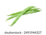 Green beans isolated on white background.