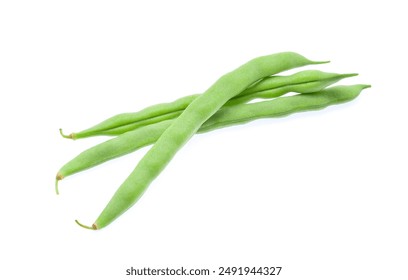 Green beans isolated on white background.