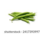 green beans on a neutral white background, studio photography