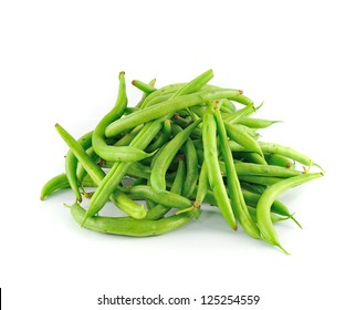 Green Beans On White Background