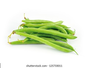 Green Beans On White Background