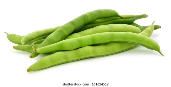 Green Beans On White Background