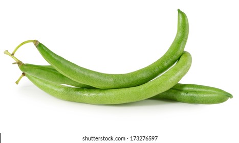 Green Beans On White Background