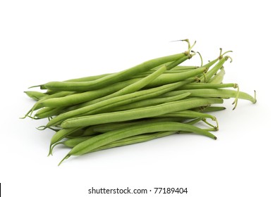 Green Beans On White Background