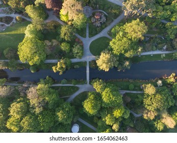 A Green And Beautiful Park In Christchurch Aerial View