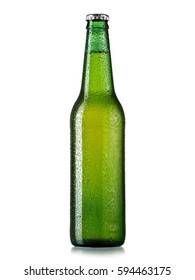 Green Beer Bottle With Drops