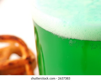 green beer and pretzels for St Patrick's Day - Powered by Shutterstock