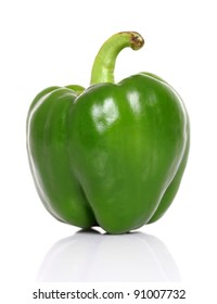 Green Bell Pepper Isolated On White