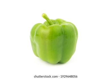 Green Bell Pepper On A White Background